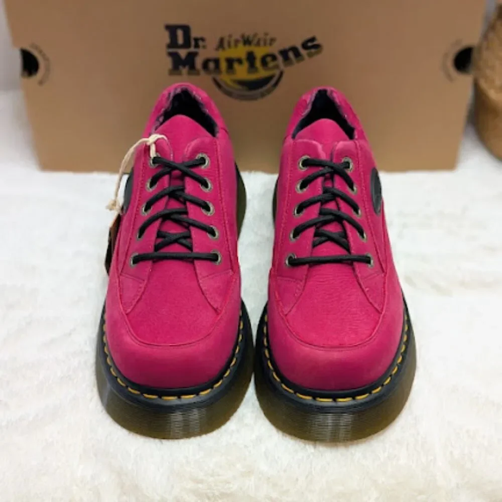 Dr. Martens Buzz 5i Fuchsia Pink Milled Nubuck WP Leather Lace-Up Shoes UK 7 NIB - Picture 5 of 14